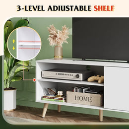 GALAXHERO TV Stand for 55 Inch TV Mid Century Modern TV Console with Storage Cabinet Entertainment Center for Living Room