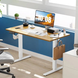 Electric Standing Desk Adjustable Height, 48x24 Inch Sit Stand Up Home Office Desks Computer Workstation PC Work Table with 3 Me