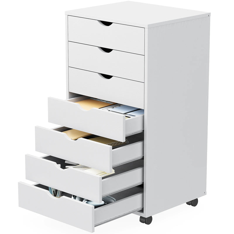 7-drawer rolling wooden chest dresser for bedroom or home office