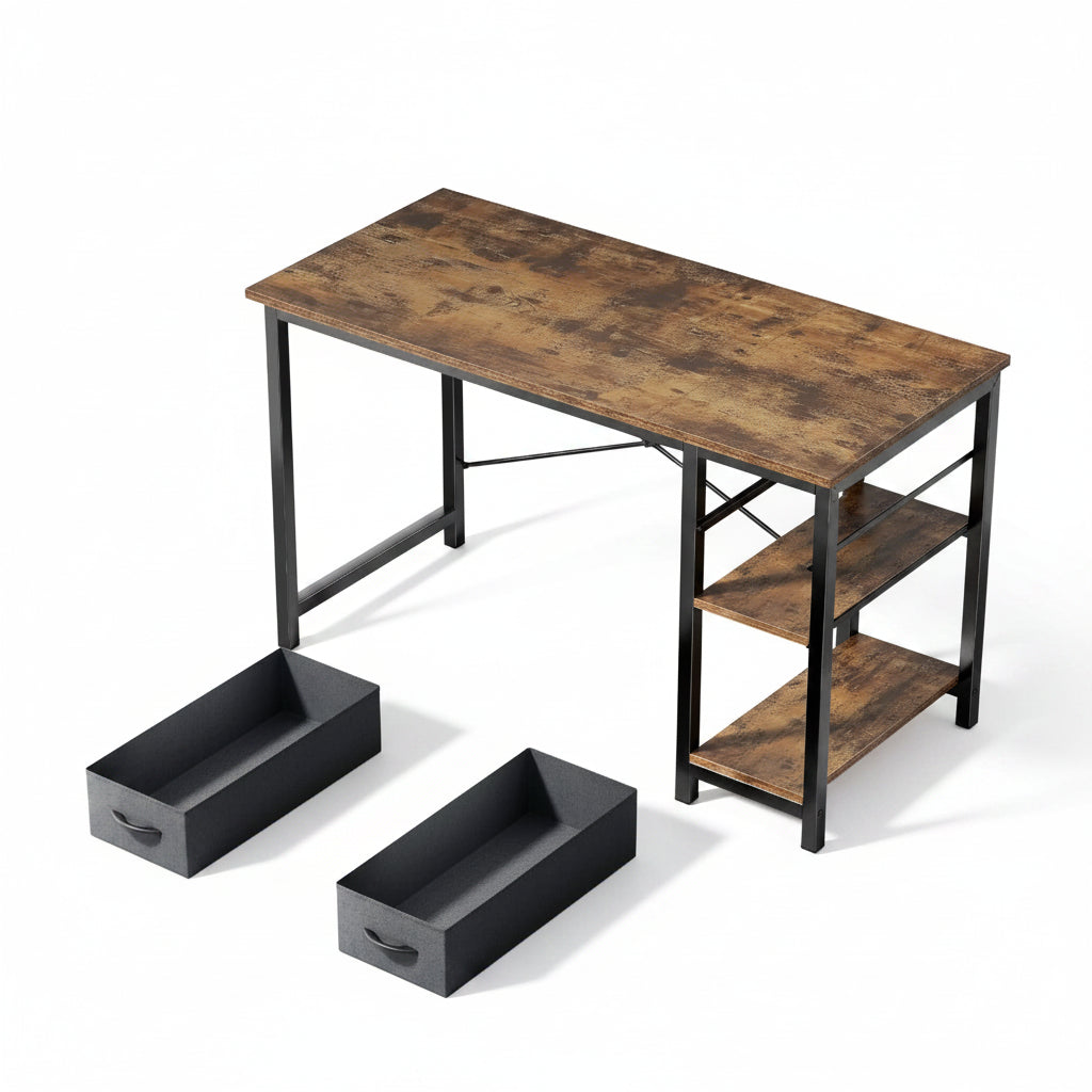 Modern adjustable computer desk with drawers for home office