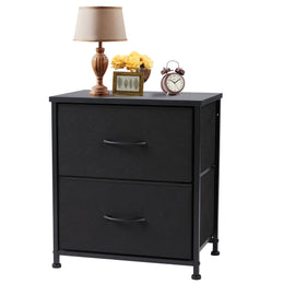 2-drawer fabric nightstand and bedside storage cabinet for bedroom