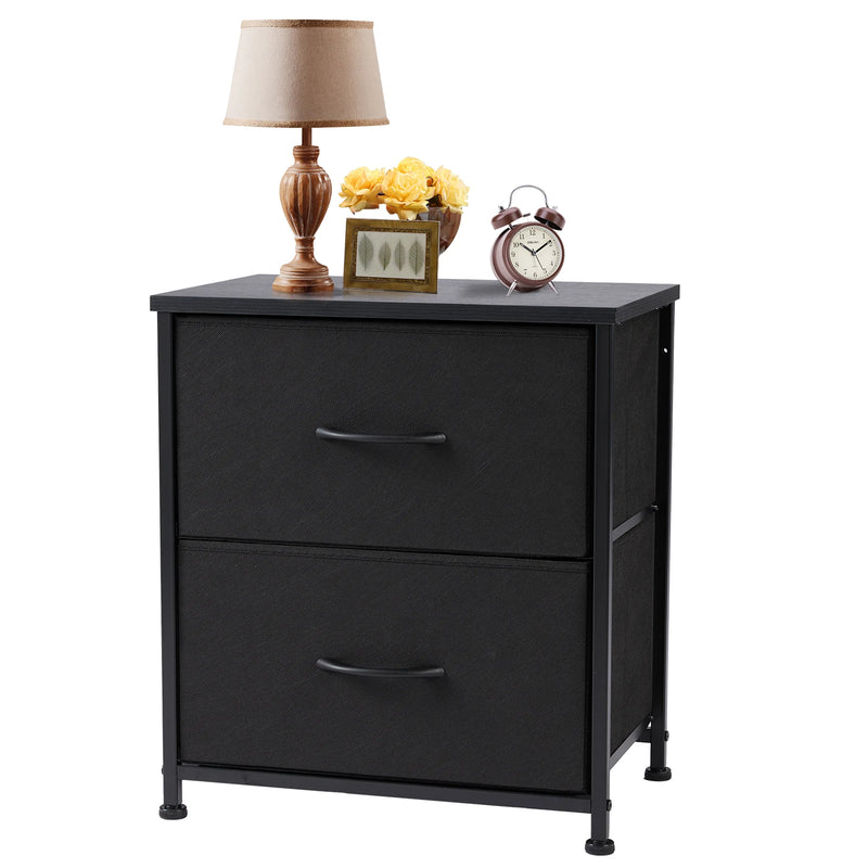 2-drawer fabric nightstand and bedside storage cabinet for bedroom