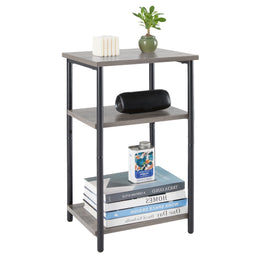 JHK 2/3-Tier End Table Side Tables with Adjustable Feet Small Nightstand Steel Frame Space-Saving for Bedroom Living Room Office