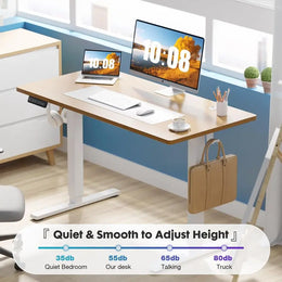 Electric Standing Desk Adjustable Height, 48x24 Inch Sit Stand Up Home Office Desks Computer Workstation PC Work Table with 3 Me
